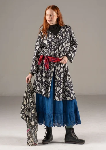 Robe "Kelly" en coton biologique tissé - noir/motif