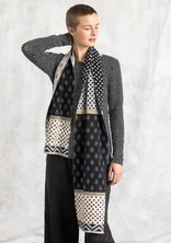 “Tove” organic/recycled cotton knitted scarf - black