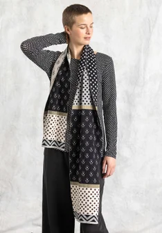 “Tove” organic/recycled cotton knitted scarf - black