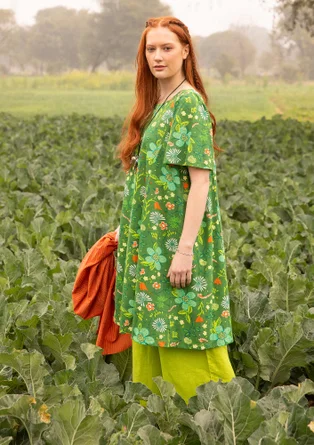 “Midsommernatt” organic cotton jersey dress - seaweed