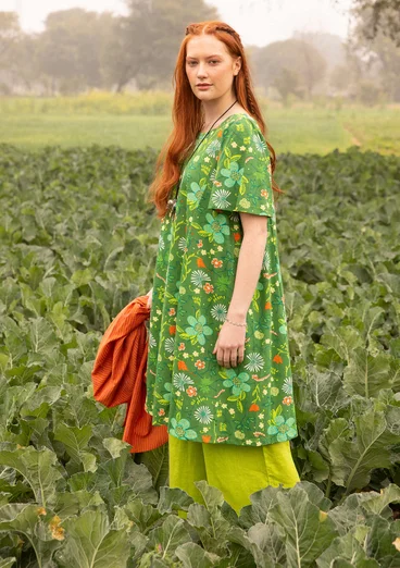 “Midsommernatt” organic cotton jersey dress - seaweed