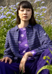 Kangaspaita "Wavy” ekopuuvillaa - taivaansininen