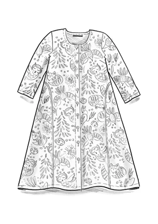 Jurk "Denali" van geweven biologisch katoen - granaatappel