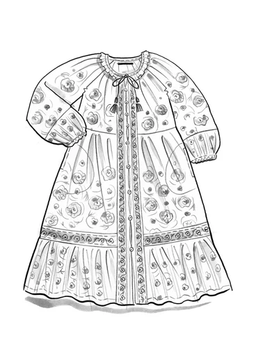 Robe tissée "Suzani" en coton biologique - menthe