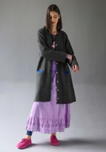 “Tulipe” alpaca blend long cardigan - dark ash grey