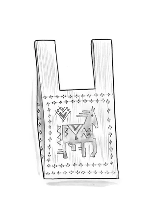Stricktasche „Skåne“ aus Bio-/Recycling-Baumwolle - kobaltblau