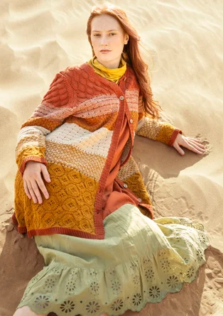“Chloe” recycled cotton coatigan - henna