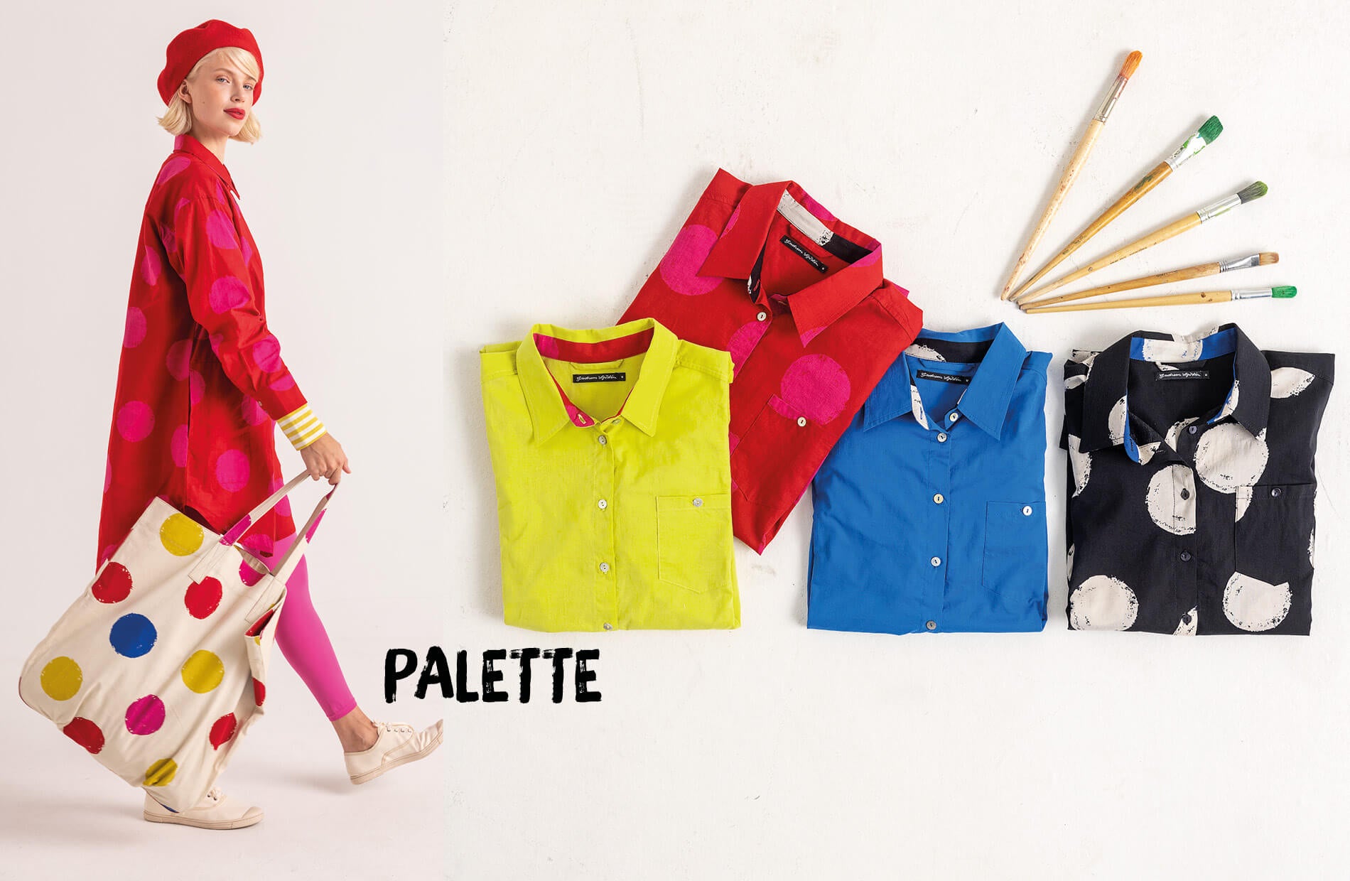 Palette” organic cotton shirt dress