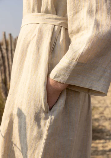 “Bifrost” woven linen shirt dress - natural