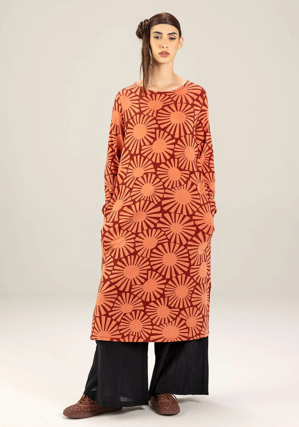 “Taiyoko” lyocell/elastane jersey dress - rooibos