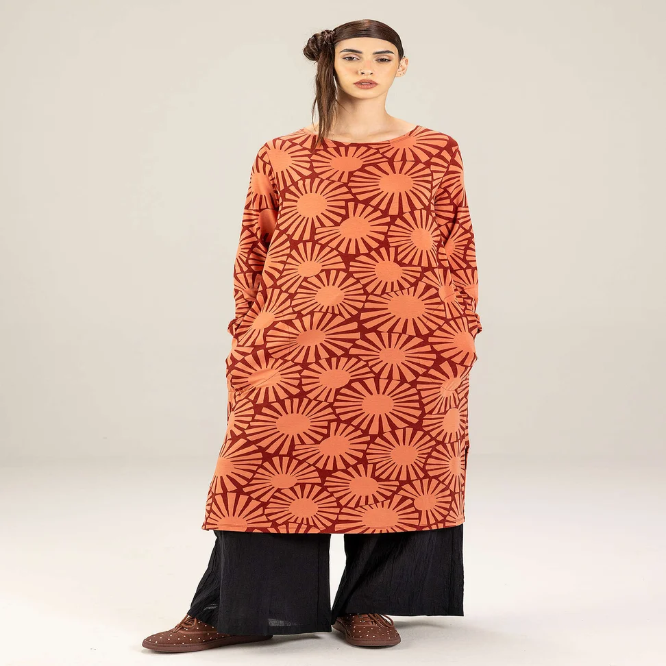 “Taiyoko” lyocell/elastane jersey dress - rooibos