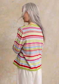Cardigan "Esme" i økologisk/genanvendt bomuld - multi/stribet