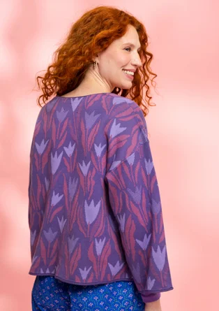 “Tulip” organic/recycled cotton cardigan - dusky purple