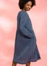 “Noira” checked organic cotton dress (indigo L)