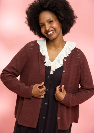 Organic/recycled cotton cardigan - beetroot