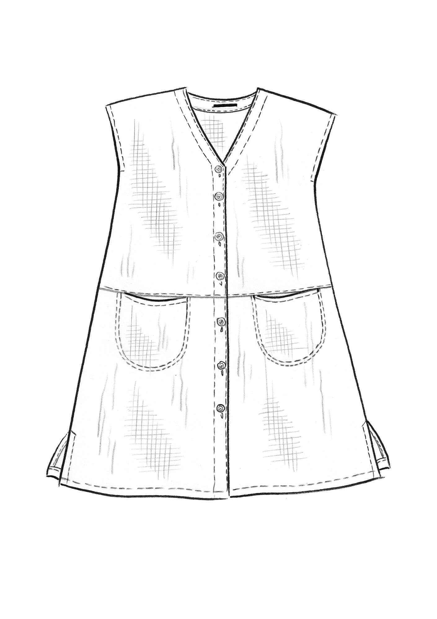 Woven dress in organic cotton allium