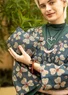 Blomstrete toalettveske «Bloom» i økologisk bomull (mørk indigo Én størrelse)