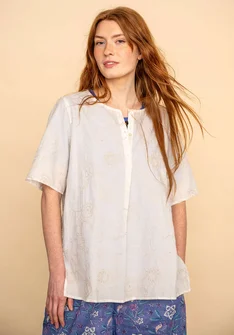 Blouse "Himawari" en coton biologique - blanc cassé