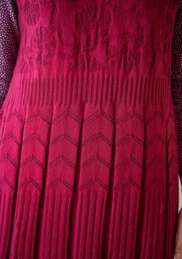 Strickkleid „Raya“ aus Bio-Baumwolle - dunkelhibiskus