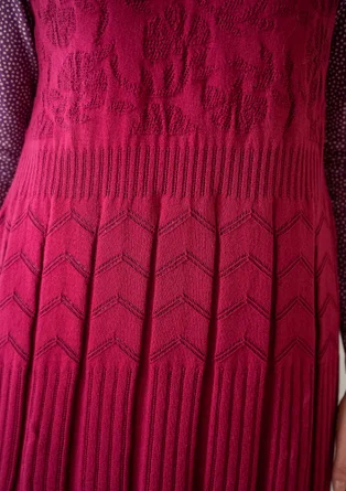 Strickkleid „Raya“ aus Bio-Baumwolle - dunkelhibiskus