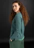 Pull à col tunisien en coton biologique côtelé (vert opale XXL)