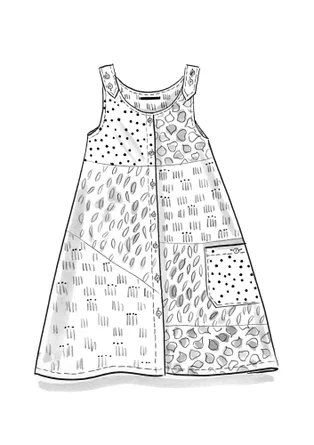 “Earth” dress in woven organic cotton/linen - grey blue