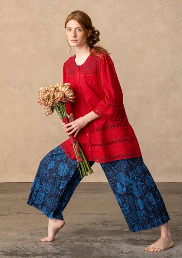 “Haiku” tunic in organic cotton - cherry