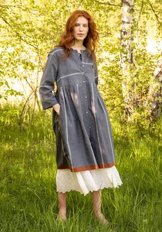 Robe tissée « Ava » en coton biologique - noir