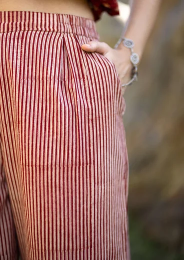 “Willow” woven organic cotton trousers - henna