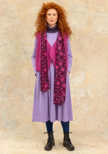 Knitted organic cotton/wool waistcoat - rosebay willowherb