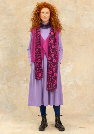 Knitted organic cotton/wool waistcoat - rosebay willowherb