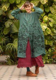 Robe "Autumn" en lin tissé - vert opale