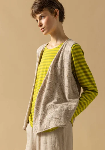 Linen/recycled cotton knit fabric waistcoat -
