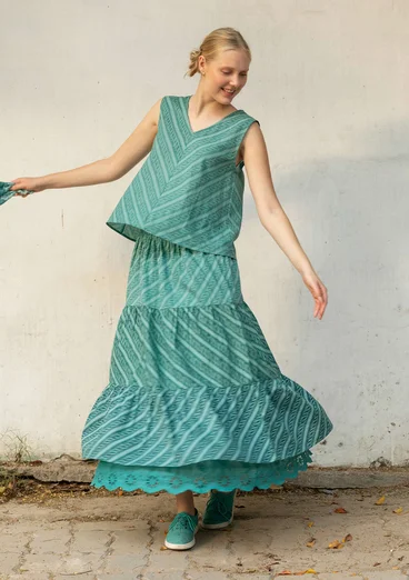 Geweven rok "Eka" van biologisch katoen - alsem