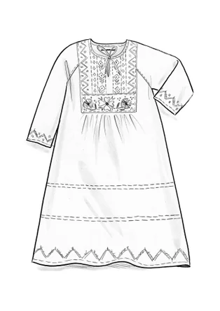 “Twinkle” nightgown in organic cotton - light ecru
