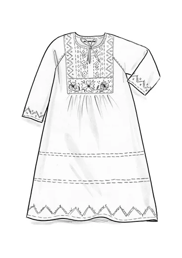 “Twinkle” nightgown in organic cotton - light ecru