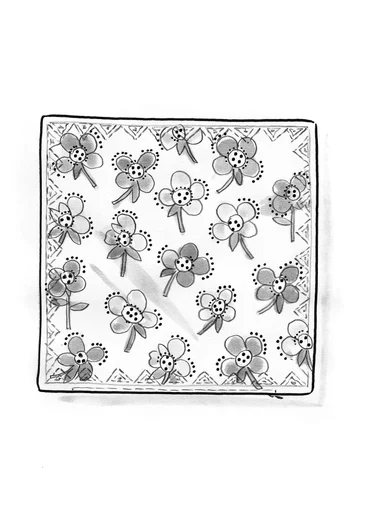 Tyynynpäällinen "Amandine” ekopuuvillaa - tumma indigo
