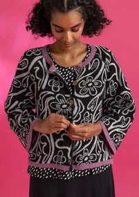 “Brisa” cardigan in recycled cotton - black