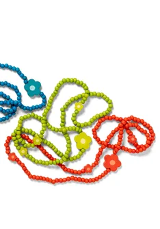 Collier "Mira" en os/bois recyclé - piment