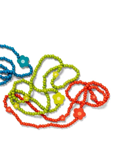 Kette „Mira“ aus Bein/Recyclingholz - chili