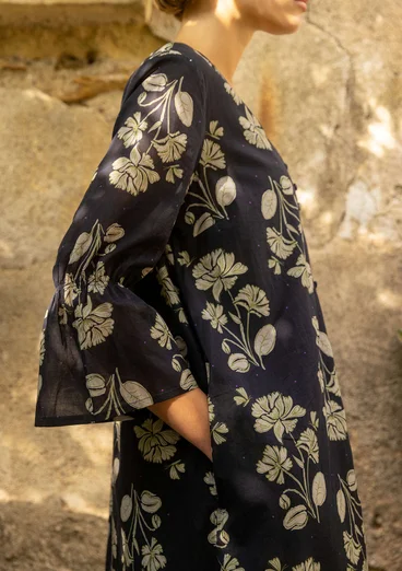 Webkleid „Meadow“ aus Bio-Baumwolle - schwarz