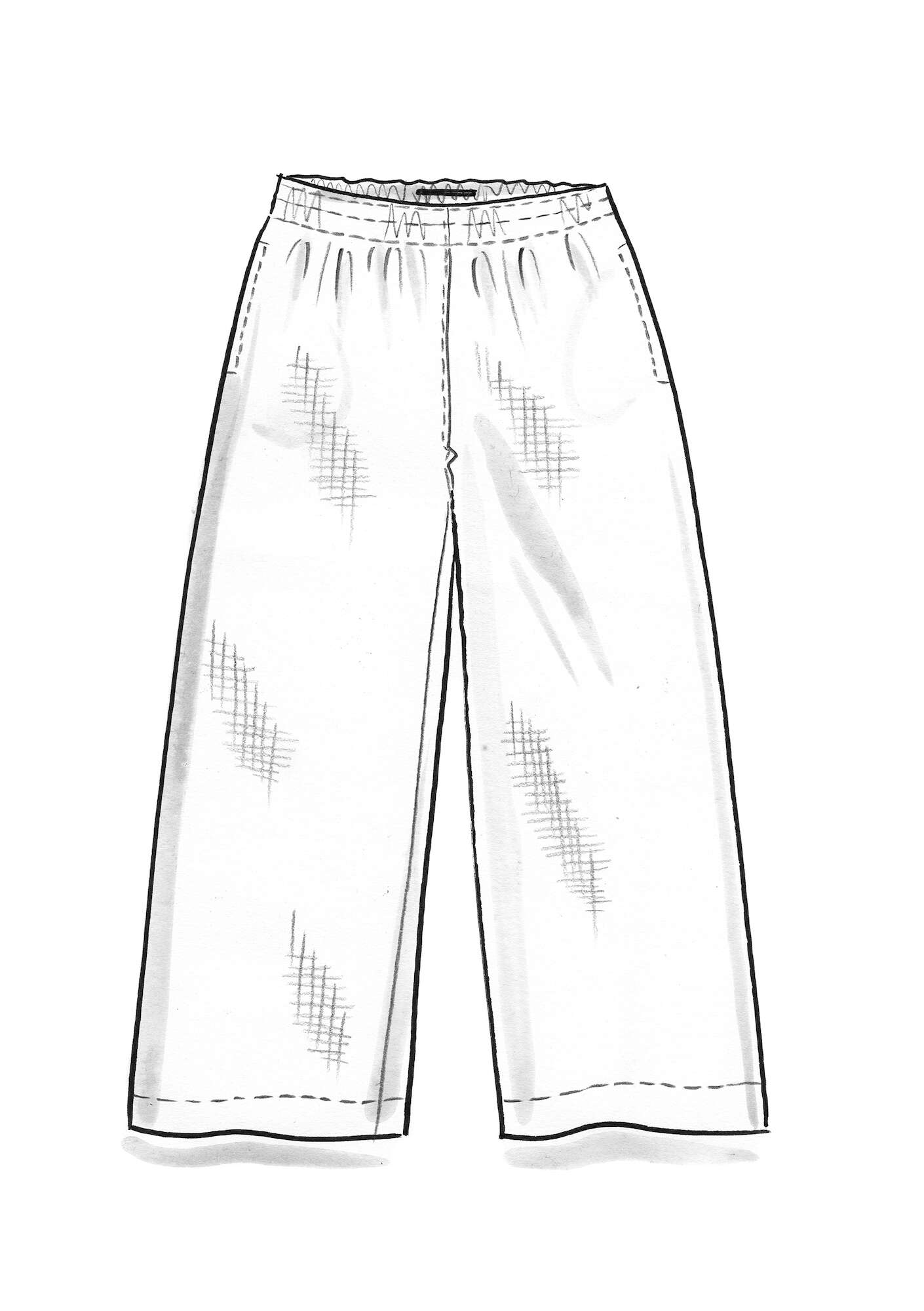 Pantalon en tissu de coton biologique/lin indigo