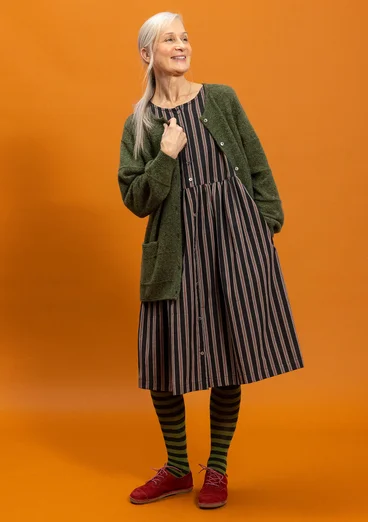 Cardigan in alpaca blend - pine/melange