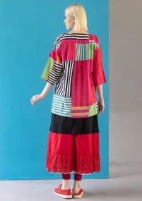 Blouse tissée "Cherai" en coton biologique - fraise des bois