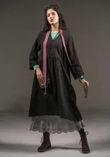 “Bodil” woven linen dress - black