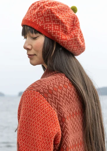 Béret "Nova Scotia" en maille de laine - cuivre