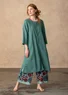 “Amisha” embroidered dress in a woven blend of organic cotton and linen (artemisia M)