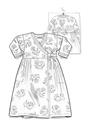 Robe tissée ”Rose hip” en coton biologique - indigo