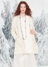 Gilet long "Rimfrost" en laine feutrée (lait d'amande S)