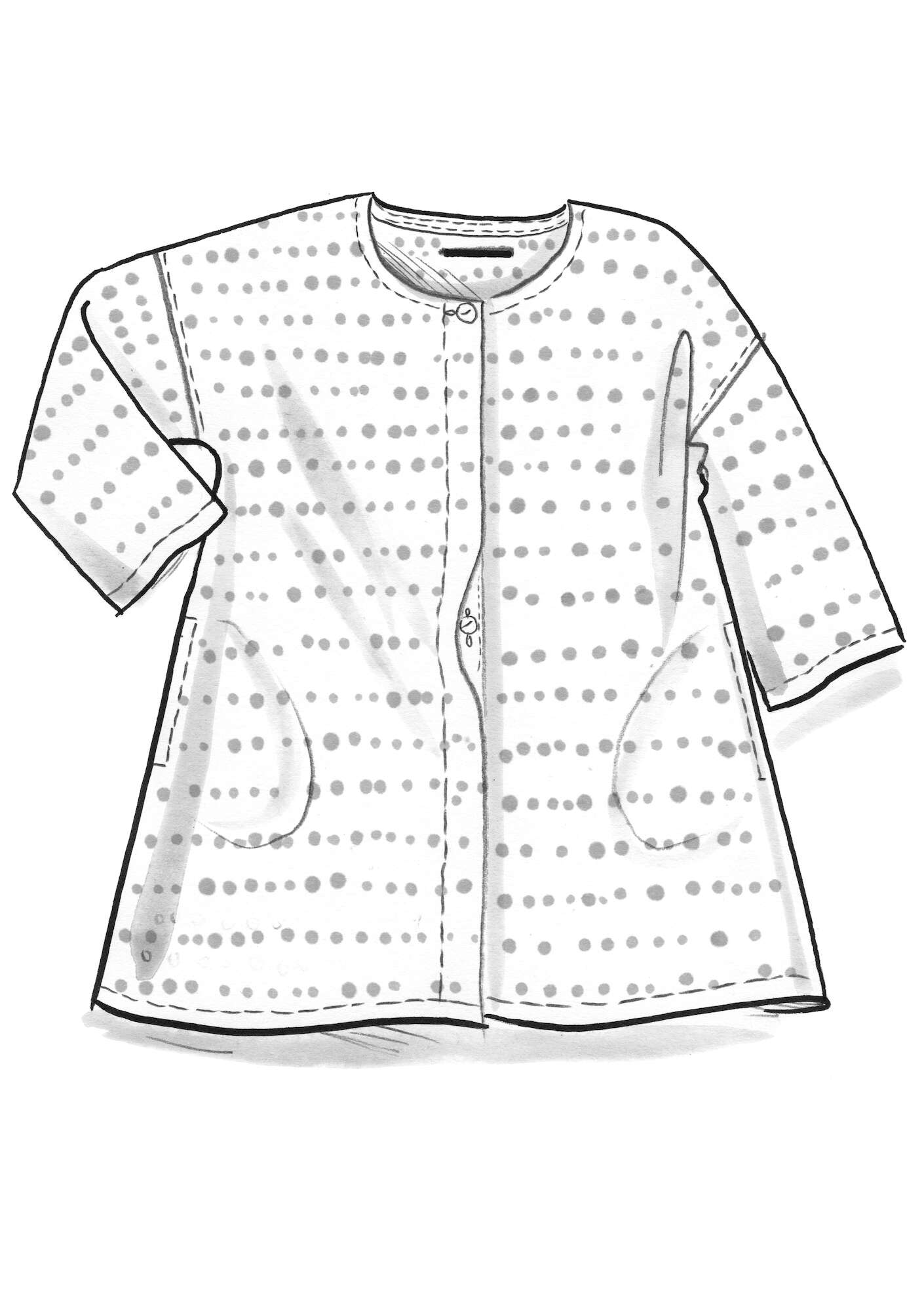 Vevd bluse «Yayoi» i økologisk bomull